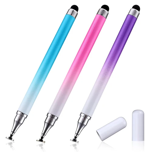 2in1 Touch Screen Stylus Pen with Clear Ball Tip and Silicone Tip, High Sensitiv