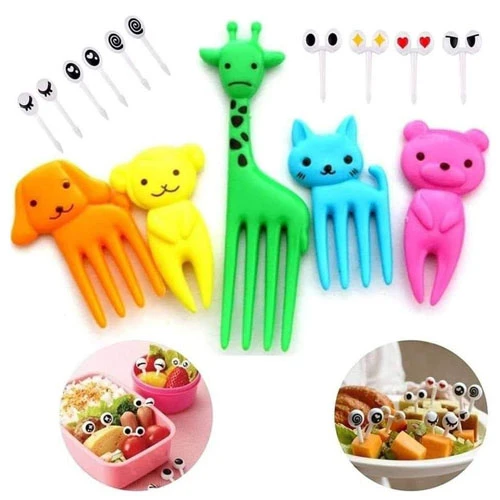 Animal Teeth Forks for Kids - Cute and Colorful Animal Food Picks for Kids, Perf