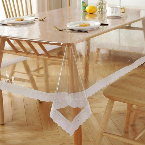 Clear PVC Vinyl Waterproof Tablecloth Protector for Rectangular Tables