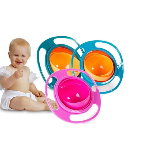 Deep 360 Degree Rotating Design Anti-Spill, Anti-Gravity, Leak-Proof Baby Plate
