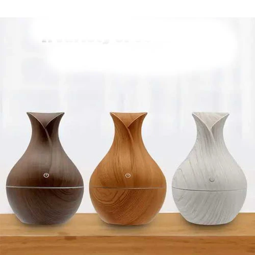 Wooden aroma diffuser with LED lights