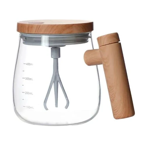 Self-Stirring Coffee Mug – Fast Mixing Waterproof Glass Cup with Detachable Stir