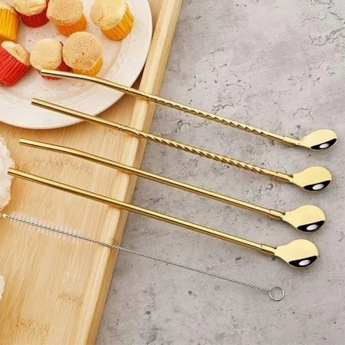 7-piece golden chalimo spoon with chalimo + cleaning brush