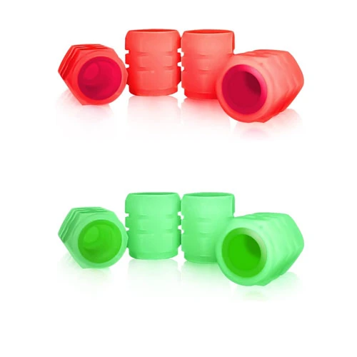YALOK Glow in Dark Tire Valve Stem Caps, 4PCS Universal Fit for Car, Truck, SUV,