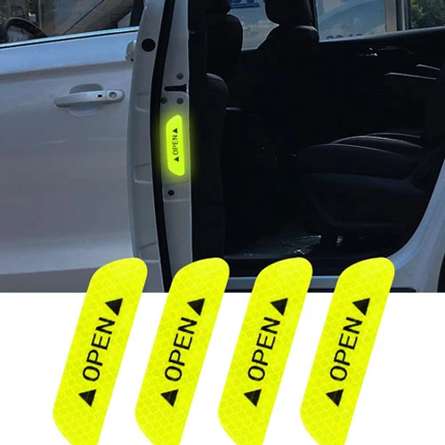 NHHC 4PCS Reflective Open Prompt Stickers for Car Door,Universal Car Open Reflec