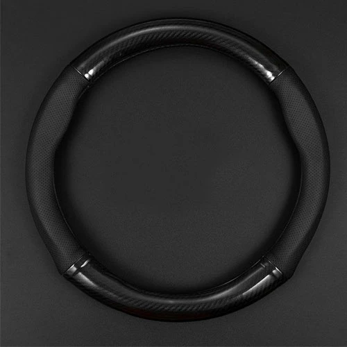 QODOLSI Car Breathable Steering Wheel Cover, Wear-Resistant Carbon Fiber Non-Sli