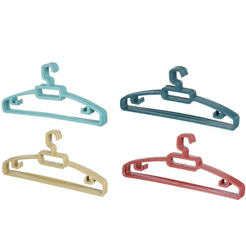Plastic Clothes Hanger Set - 6 Pieces, Assorted Colors