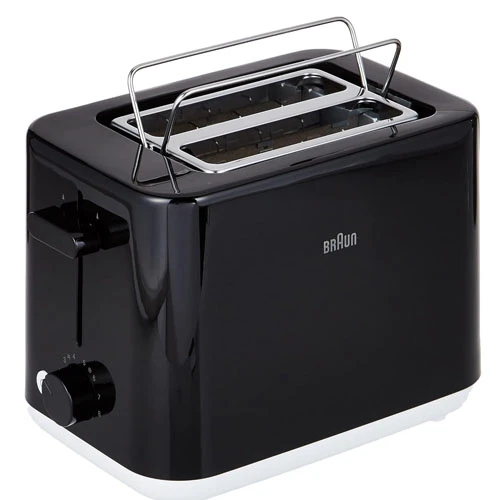 Braun HT1010BK 900W Dual Slot Plastic Home Toaster with 8 Toast Settings and Def