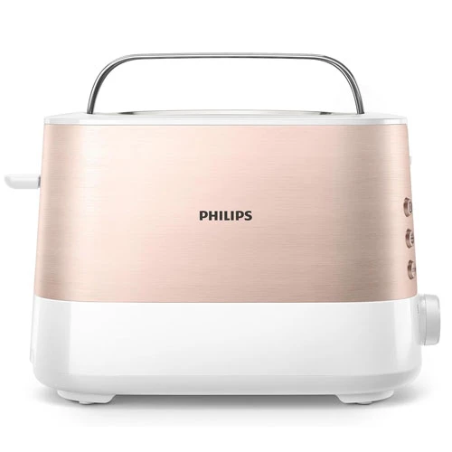 Philips Viva Collection Toaster, Rose Gold, White HD2637/11
