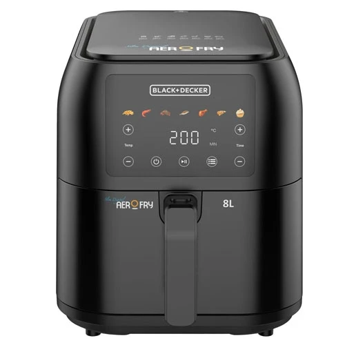 Black & Decker 1700W 8L Digital Touch Air Fryer with 7 Preset Functions, Timer, 