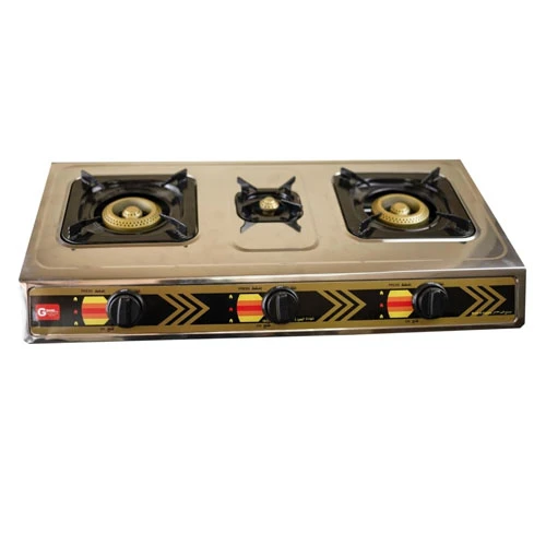 Self-igniting flat gas stove - 3 burners