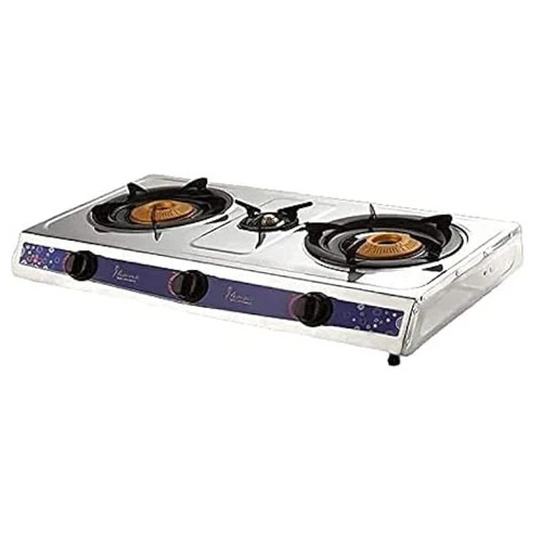 Flat gas stove - 3 burners - automatic ignition - stainless steel