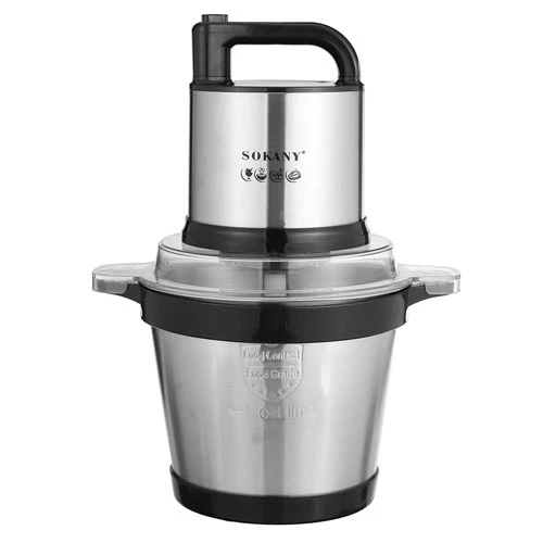 Sokany 4L/800W Stainless Steel Chopper and Grinder, Silver