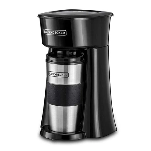 Black & Decker 650W Coffee Maker with 360ml Travel Mug, Black