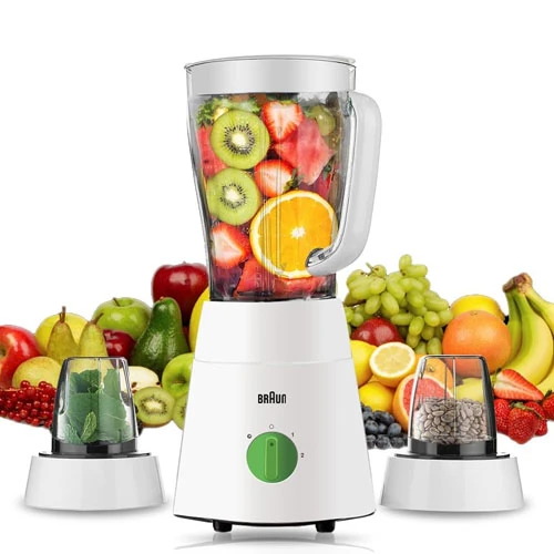 Braun 3-in-1 Blender with 4-Blade System, 500 Watts, 1.75 Litres Max, 1.5 Litres