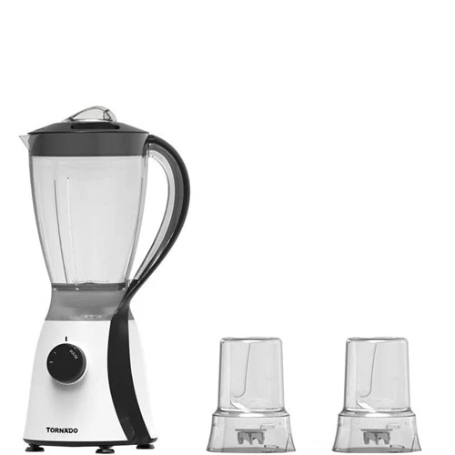 Tornado Electric Blender, 600 Watts, 1.5 Liters, 2 Mills, Black Stainless Steel,
